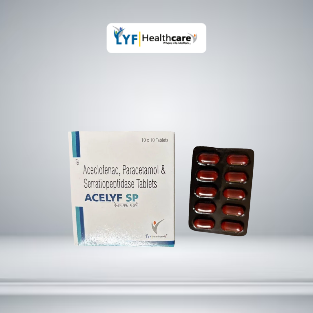 Acelyf SP Aceclofenac 100mg, Serratiopeptidaze 15mg & Paracetamol 325mg Tablets - Image 2
