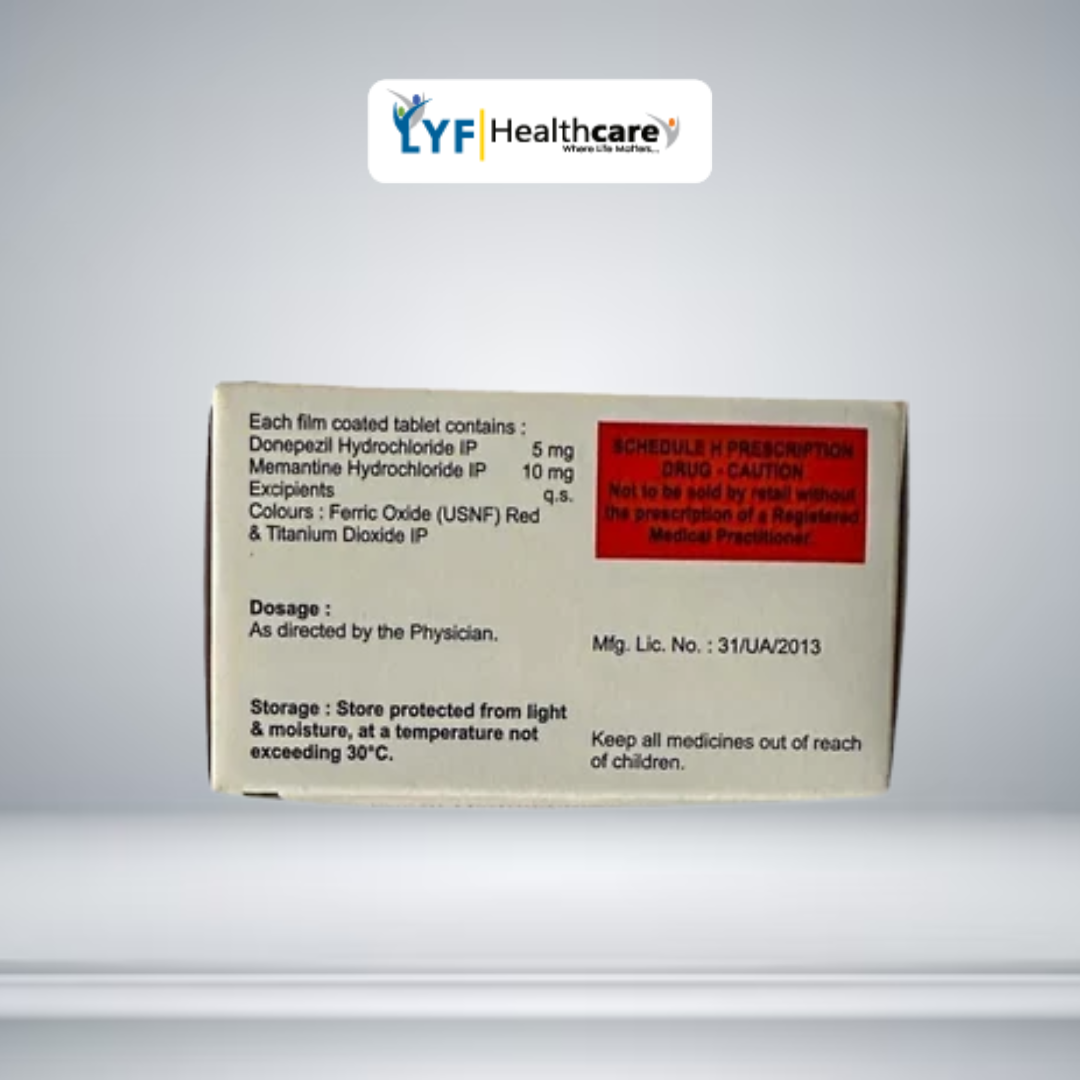 MEMENTIS D FORTE Memantine HCL 10 mg & Donepezil HCL 5 mg Tabs - Image 2