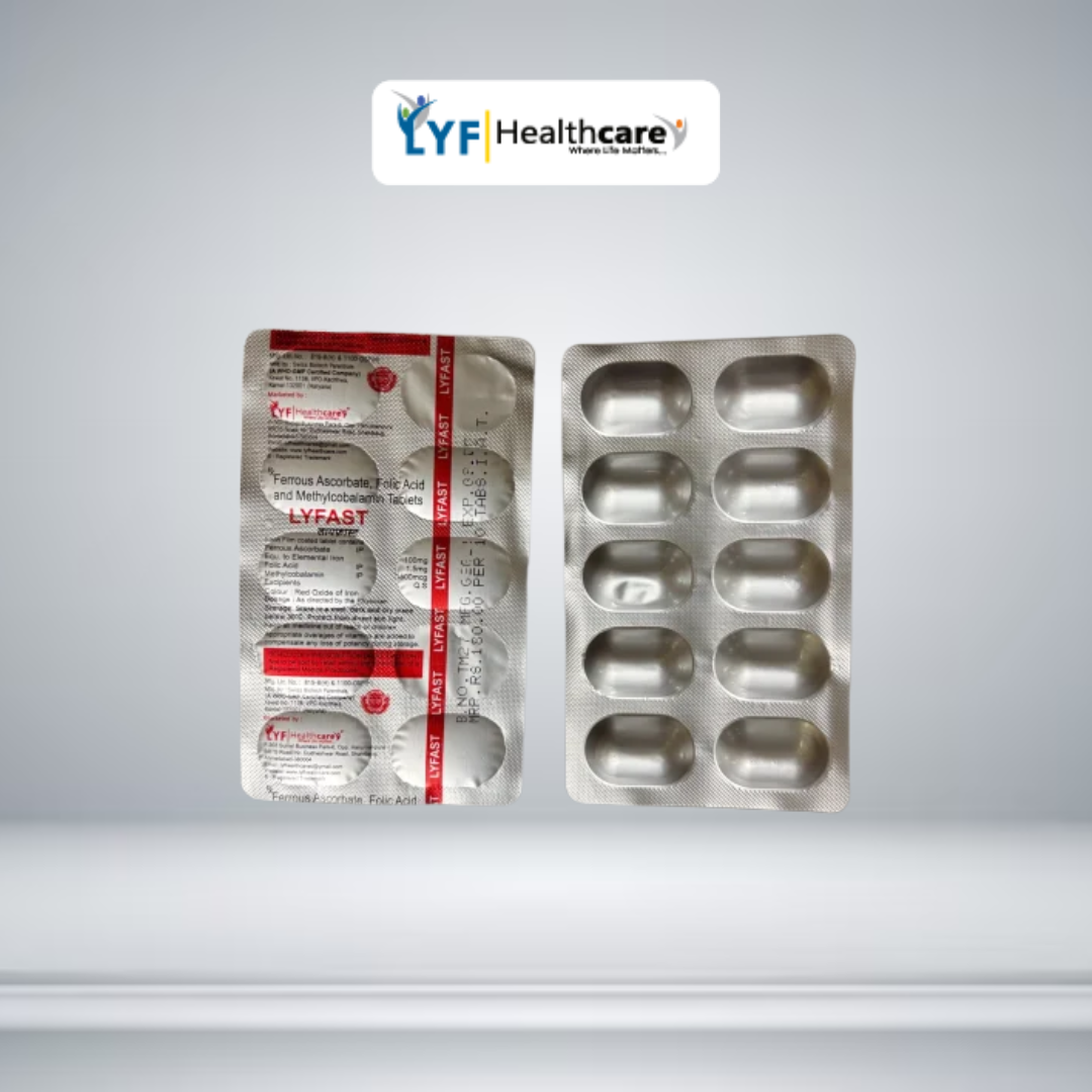 LYFAST TAB Ferrous Ascorbate, Folic Acid & Methylcobalamin TABS - Image 2