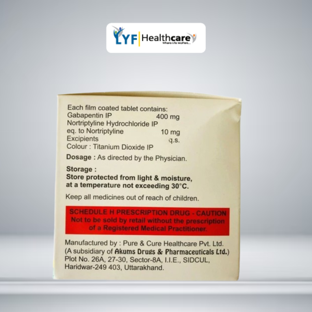 Gabalyf NT 400 Gabapentin 400mg Nortriptyline Hydrochloride 10mg Tablets - Image 3