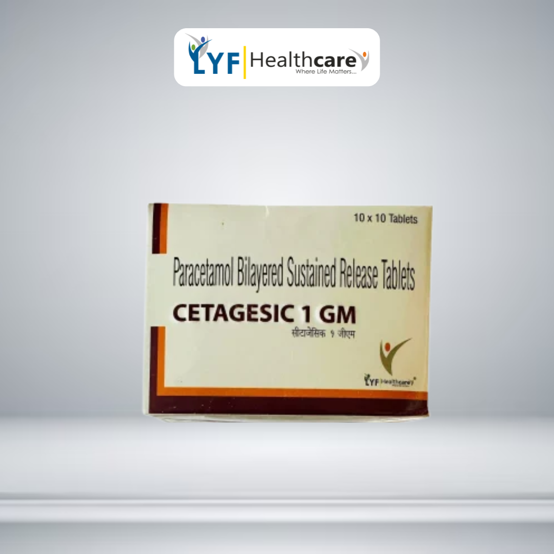 CETAGESIC 1 GM TABS - PARACETAMOL 1 GM BILAYERED TABS